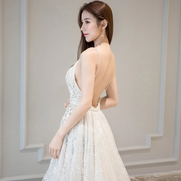 Sexy Ivoire Robe De Mariée 2018 Princesse Appliques En Dentelle Avec Châle Détachable Bretelles Spaghetti Dos Nu Sans Manches Chapel Train Mariage