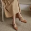 Schlicht Sommer Braun Strassenmode Sandalen Damen 2020 Leder Perle 5 cm Thick Heels Quadratische Zehe Sandaletten
