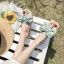 Mode Abordable Été Noire Plage Pantoufle & Tongs 2020 Fleur Plat Peep Toes / Bout Ouvert Chaussures Femmes