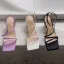 Simple Été Ivoire Vêtement de rue Sandales Femme 2020 Cuir Bride Cheville 5 cm Talons Aiguilles Peep Toes / Bout Ouvert Sandales