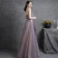 Charming Purple Lace Flower Evening Dresses  Prom Dresses 2021 A-Line / Princess Ruffle Strapless Sequins Sleeveless Backless Floor-Length / Long Evening Party Prom Formal Dresses