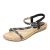 Bohemia Charming Summer Silver Beach Womens Sandals 2020 Rhinestone Open / Peep Toe Flat Sandals
