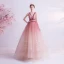 Charmant Farbverlauf Pink Ballkleider 2020 Ballkleid V-Ausschnitt Glanz Pailletten Ärmellos Rückenfreies Lange Festliche Kleider
