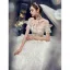 Charmant Ivory / Creme Brautkleider / Hochzeitskleider 2020 Ballkleid Off Shoulder Glanz Pailletten Perlenstickerei Spitze Blumen Kurze Ärmel Rückenfreies Königliche Schleppe