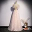 Élégant Rougissant Rose Robe De Soirée 2020 Princesse De l'épaule Perle Paillettes Appliques Sans Manches Dos Nu Longue Robe De Ceremonie