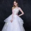 Elegant White Wedding Dresses 2018 Ball Gown Beading Appliques Bow Scoop Neck Backless Sleeveless Cathedral Train Wedding