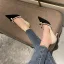 Elegante Beige Abend Perle Pumps 2021 7 cm Stilettos Spitzschuh Pumps Hochhackige