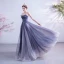 Charmant Marineblau Abendkleider 2020 A Linie Bandeau Perlenstickerei Pailletten Ärmellos Rückenfreies Lange Festliche Kleider
