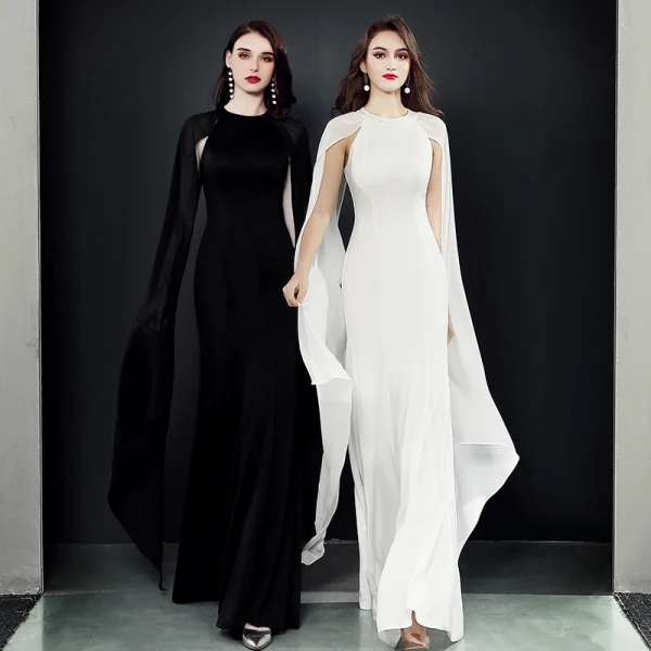 Amazing / Unique Black Evening Dresses 2018 Trumpet / Mermaid Scoop Neck Long Sleeve Floor-Length / Long Formal Dresses