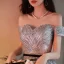 Sparkly Silver Glitter Sequins Prom Dresses 2021 A-Line / Princess Off-The-Shoulder Beading Pearl Sleeveless Backless Floor-Length / Long Prom Formal Dresses