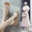 Fashion Summer Beige Street Wear Womens Sandals 2020 6 cm Wedges Platform Open / Peep Toe Sandals