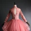Chic / Belle Rose Bonbon Quinceañera Robe De Bal 2020 Robe Boule V-Cou Perlage Paillettes En Dentelle Fleur Manches Longues Dos Nu Longue Robe De Ceremonie