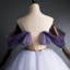 Elegant Purple Quinceañera Prom Dresses 2020 Ball Gown Off-The-Shoulder Glitter Beading Short Sleeve Backless Floor-Length / Long Formal Dresses