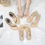 Sjarmerende Sommer Svart Casual Flate Sandaler Dame 2020 Rhinestone Peep Toe Sandaler