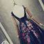 Vintage / Retro Black Prom Dresses 2018 A-Line / Princess Beading Lace Flower Printing Scoop Neck Backless Sleeveless Floor-Length / Long Formal Dresses