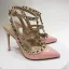 Sexy Blushing Pink Evening Party Rivet Womens Sandals 2020 10 cm Stiletto Heels Pointed Toe Sandals