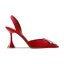 Charmant Ivoire Faux Diamant Slingbacks Chaussure De Mariée 2020 Cuir 8 cm Talons Aiguilles À Bout Pointu Mariage Sandales