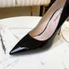 Fashion Burgundy Office OL Pumps 2020 Patent Leather 10 cm Stiletto Heels Pointed Toe Pumps
