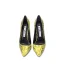 Fashion Gold Cocktail Party Snakeskin Print Pumps 2020 12 cm Stiletto Heels Pointed Toe Pumps