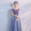 Scintillantes Lavande Robe De Soirée 2018 Princesse Perlage Noeud Faux Diamant De l'épaule Manches Courtes Longue Robe De Ceremonie