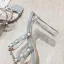 Charmant Bleu Ciel Désinvolte Perle Sandales Femme 2020 9 cm Talons Épais Peep Toes / Bout Ouvert Sandales