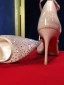 Charming Nude Evening Party Rhinestone Womens Sandals 2020 X-Strap 8 cm Stiletto Heels Pointed Toe Sandals