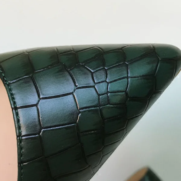 Modest / Simple Dark Green Street Wear Pumps 2020 Snakeskin Print 12 cm Stiletto Heels Pointed Toe Pumps