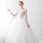 Chic / Beautiful White Wedding Dresses 2018 Ball Gown Beading Lace Flower Scoop Neck Sleeveless Floor-Length / Long