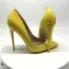 Chic / Beautiful Yellow Office OL Patent Leather Pumps 2020 12 cm Stiletto Heels Pointed Toe Pumps