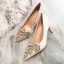 Chic / Belle Ivoire Perle Faux Diamant Chaussure De Mariée 2021 7 cm Talons Aiguilles À Bout Pointu Mariage Escarpins Talons Hauts