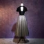 Chic / Beautiful Black Prom Dresses 2018 A-Line / Princess Sash Suede Scoop Neck Backless Short Sleeve Tea-length Formal Dresses
