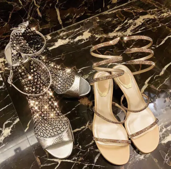 Charming Black Cocktail Party Rhinestone Womens Sandals 2020 Leather 10 cm Stiletto Heels Open / Peep Toe Sandals