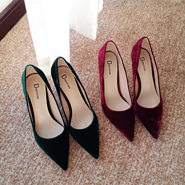 Modest / Simple Burgundy Office OL Suede Pumps 2020 Leather 10 cm Stiletto Heels Pointed Toe Pumps