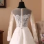Elegant Ivory Wedding Dresses 2018 A-Line / Princess Organza Lace Scoop Neck Long Sleeve Sweep Train Wedding