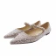 Charming Silver Leather Flat Wedding Shoes 2020 Pearl Rhinestone Pointed Toe Flat Wedding Heels