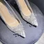 Charming Grey Crystal Wedding Shoes 2020 Lace 8 cm Stiletto Heels Pointed Toe Wedding Pumps