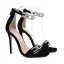 Sexy Noire Soirée Faux Diamant Sandales Femme 2021 Bride Cheville 11 cm Talons Aiguilles Peep Toes / Bout Ouvert Sandales Talons Hauts
