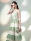 Chic / Beautiful Sage Green Evening Dresses  2020 A-Line / Princess Spaghetti Straps Sequins Sleeveless Backless Floor-Length / Long Formal Dresses