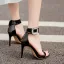 Fashion Black Rhinestone Evening Party Womens Sandals 2021 Ankle Strap 10 cm Stiletto Heels Open / Peep Toe Sandals High Heels