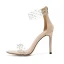 Transparent Sexy Noire Vêtement de rue Rivet Sandales Femme 2020 Cuir 10 cm Talons Aiguilles Peep Toes / Bout Ouvert Sandales