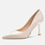 Schöne Ivory / Creme Büro OL Leder Pumps 2021 8 cm Stilettos Spitzschuh Pumps Hochhackige