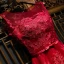Chic / Beautiful Red Formal Dresses Evening Dresses  2017 Lace Flower Scoop Neck Sleeveless Ankle Length A-Line / Princess