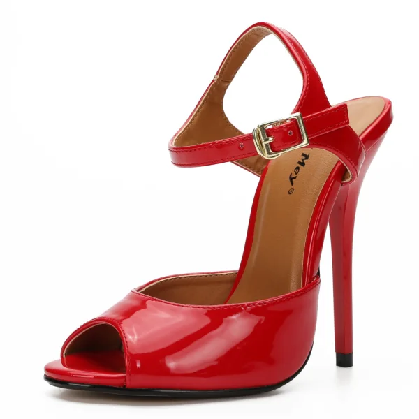 Chic / Beautiful Black Street Wear Womens Sandals 2020 Ankle Strap 13 cm Stiletto Heels Open / Peep Toe Sandals
