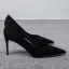 Enkla Svarta Kontors OL Mocka Pumps 2020 7 cm Stilettklackar Spetsiga Pumps