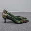 Chic / Beautiful Dark Green Street Wear Pumps 2020 Snakeskin Print 5 cm Stiletto Heels Pointed Toe Pumps