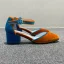 Chic / Belle Orange Cocktail Daim Sandales Femme 2020 Bride Cheville 4 cm Talons Épais Talon Bas À Bout Pointu Sandales