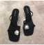Modest / Simple Black Street Wear Rhinestone Womens Sandals 2020 7 cm Stiletto Heels Open / Peep Toe Sandals