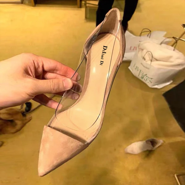 Chic / Belle Beige Cocktail Escarpins 2020 9 cm Talons Aiguilles À Bout Pointu Escarpins
