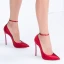 Elegant Burgundy Evening Party Satin Pumps 2020 Ankle Strap 12 cm Stiletto Heels Pointed Toe Pumps