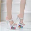 Transparent Amazing / Unique White Rave Club Womens Sandals 2020 Pearl Rhinestone 17 cm Thick Heels Open / Peep Toe Sandals